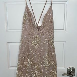 Showpo shiny gold dress